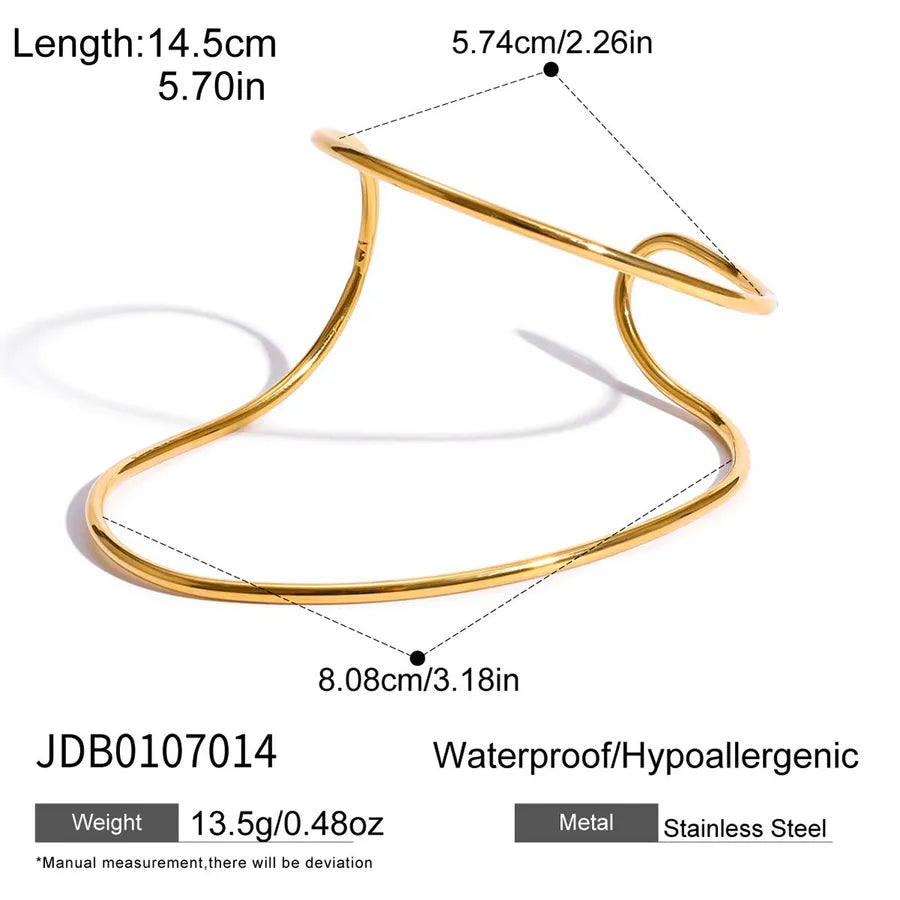 18K Gold Plated Asymmetrical Cuff Bracelet JDB0107014