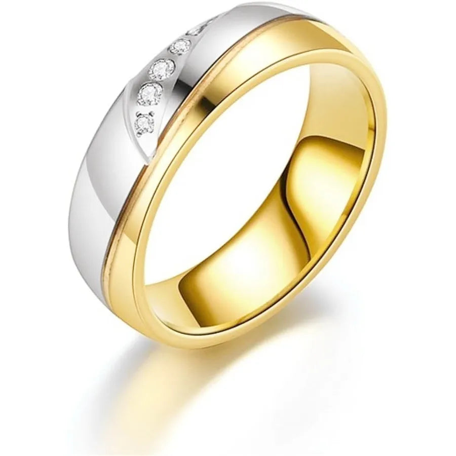 Gold & Silver Stainless Steel Couple Rings