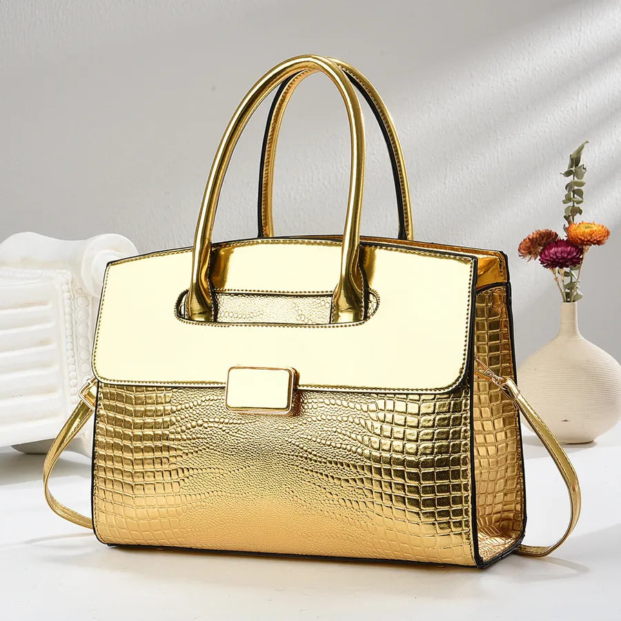 Crocodile Pattern PU Shoulder Tote Bag