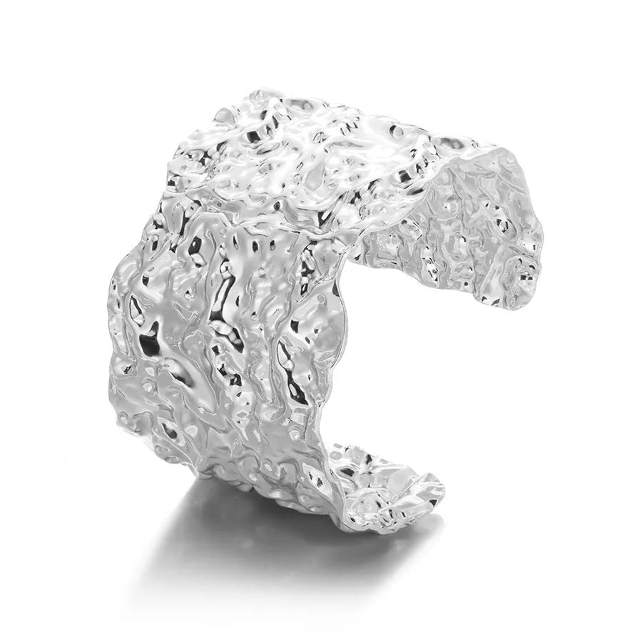 Gold Stainless Steel Flower Cuff Bracelet 14