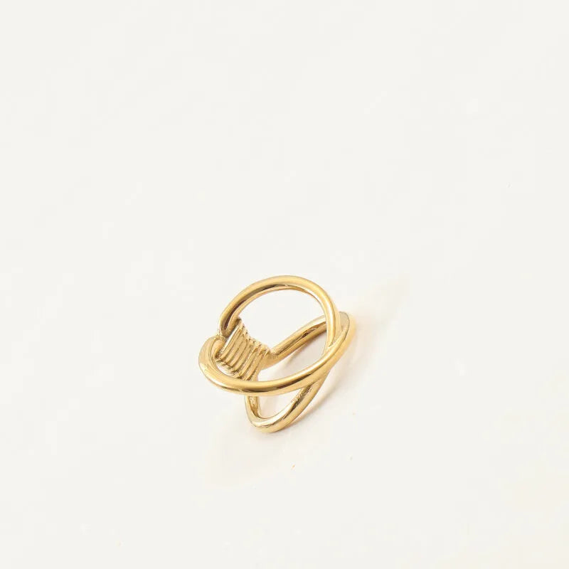 18K Gold Plated Geometric Titanium Steel Ring