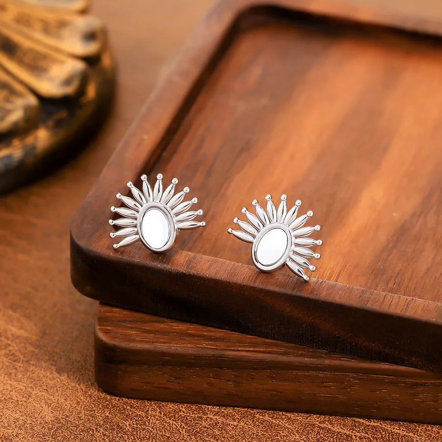 Vintage Sunflower Half Stud Earrings 6#【E1604-B】-Single Earring