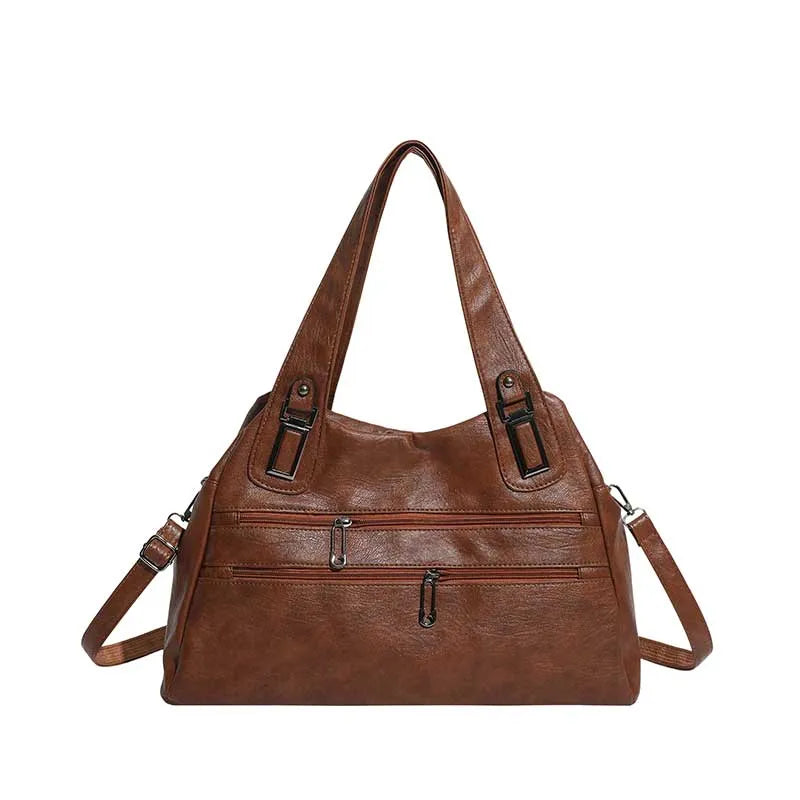 Studded PU Leather Shoulder Bag – Large Capacity - Smiling Maria - Everything For Women