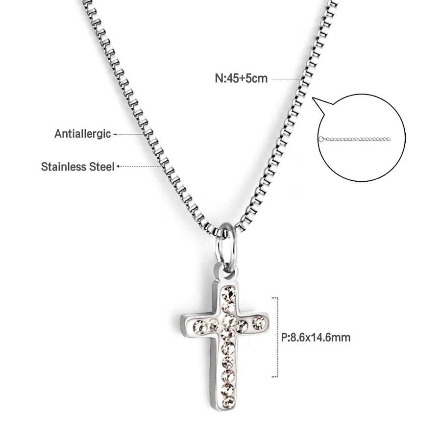 Heart Cross Stainless Steel Necklace NE292702S