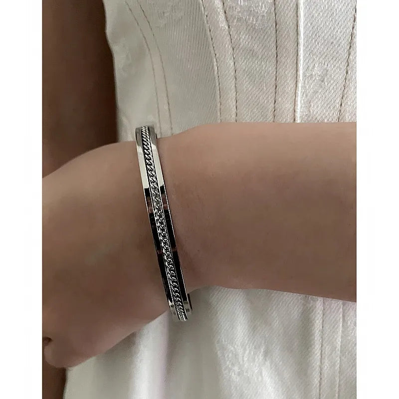Unisex Geometric Titanium Steel Bracelet