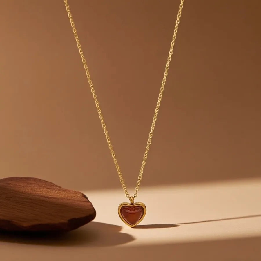 Titanium Steel Heart Pendant Necklace