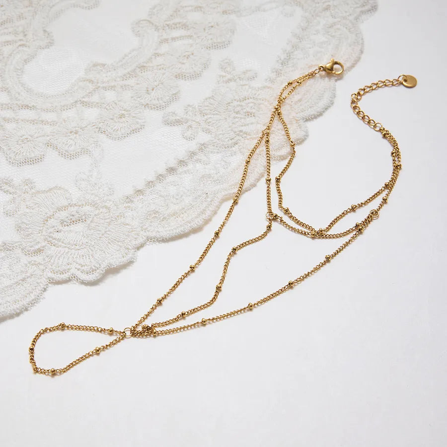 Double Layer Gold Plated Tassel Bracelet