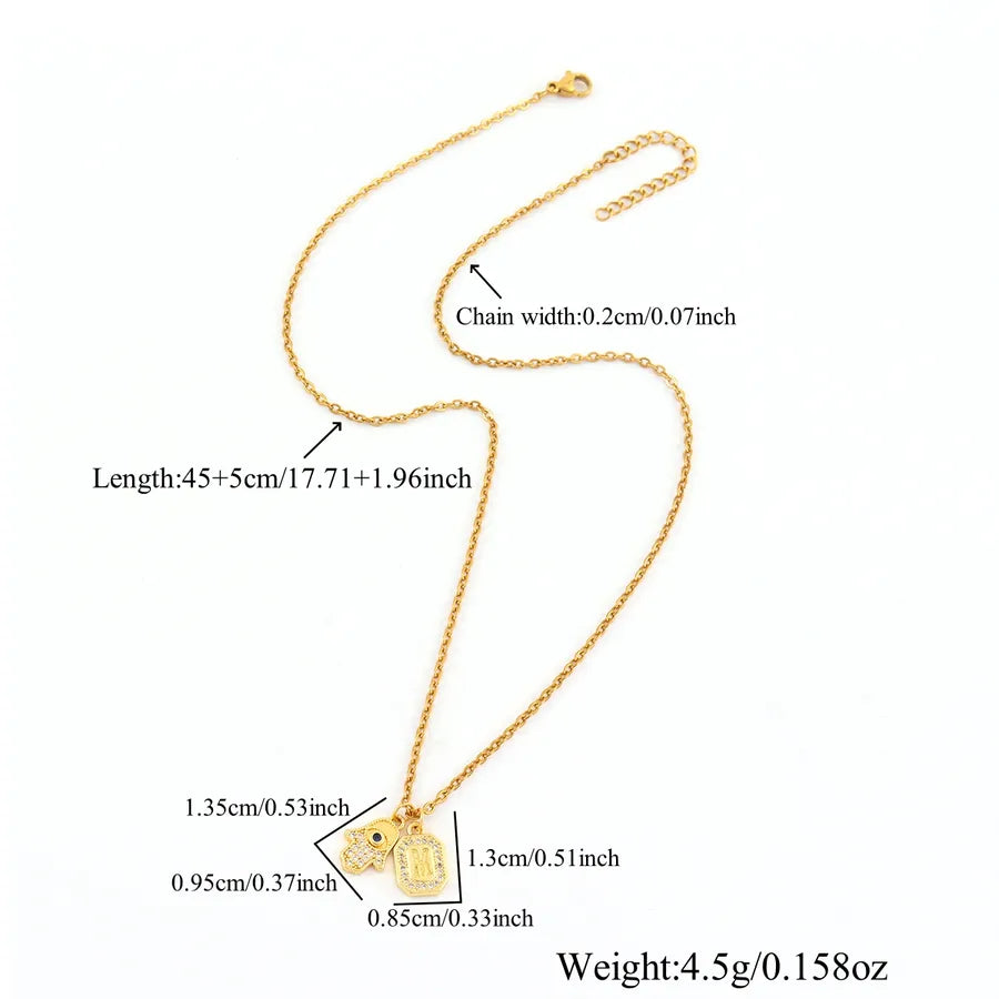 Gold Hand of Fatima Pendant Necklace