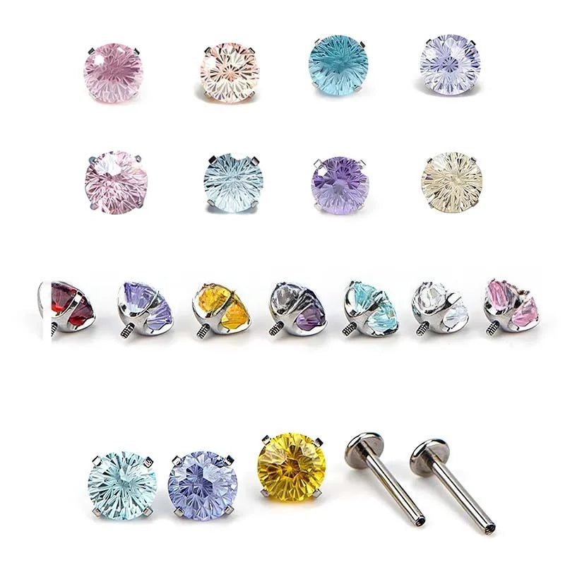 Titanium Geometric Lightning Ear Studs – 5 Pack
