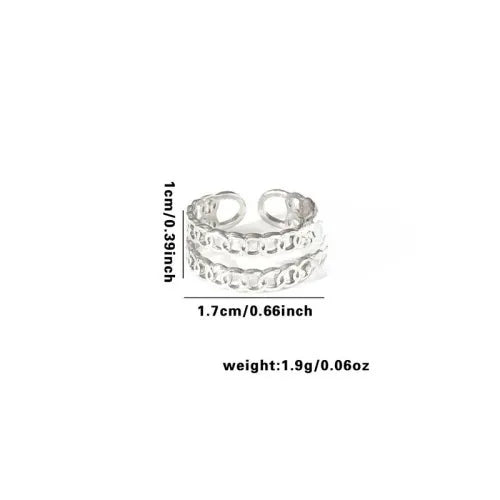 Titanium Steel Fish Tail Ring for Women Adjustable Opening TYR0408