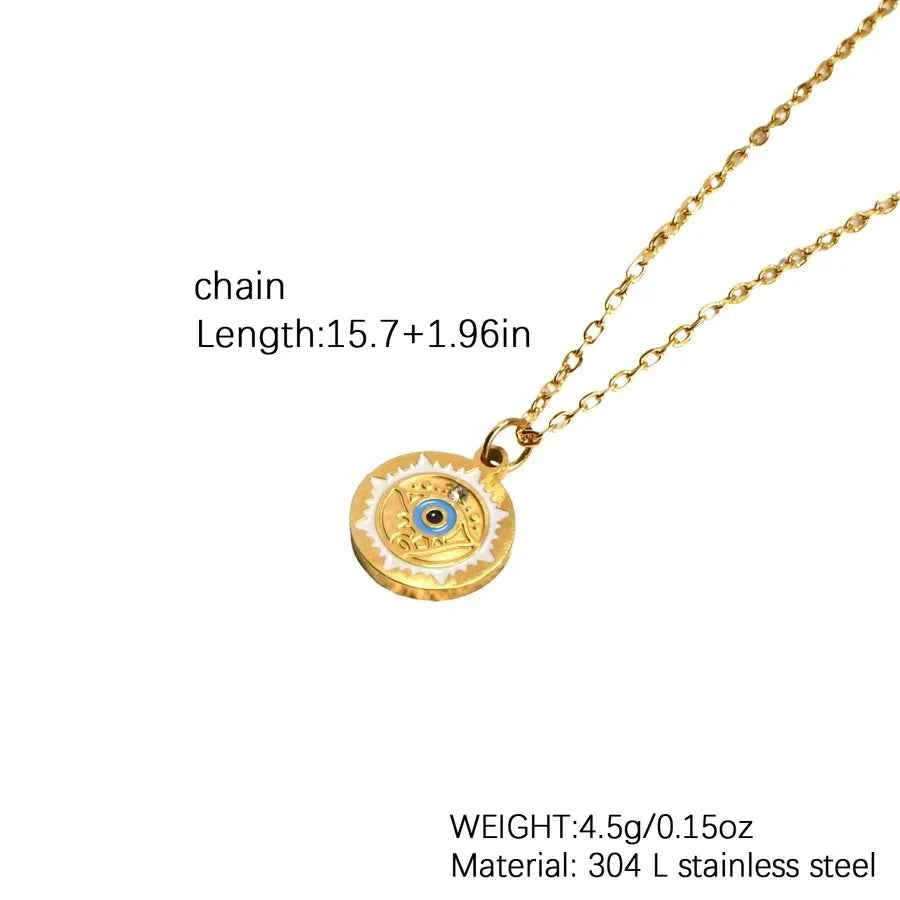 18K Gold Evil Eye Pendant Necklace