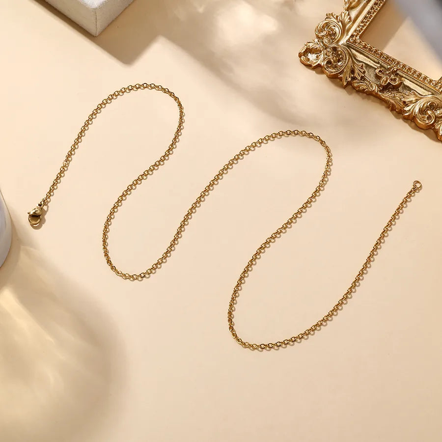 18K Gold Plated Stainless Steel Cross Chain Necklace