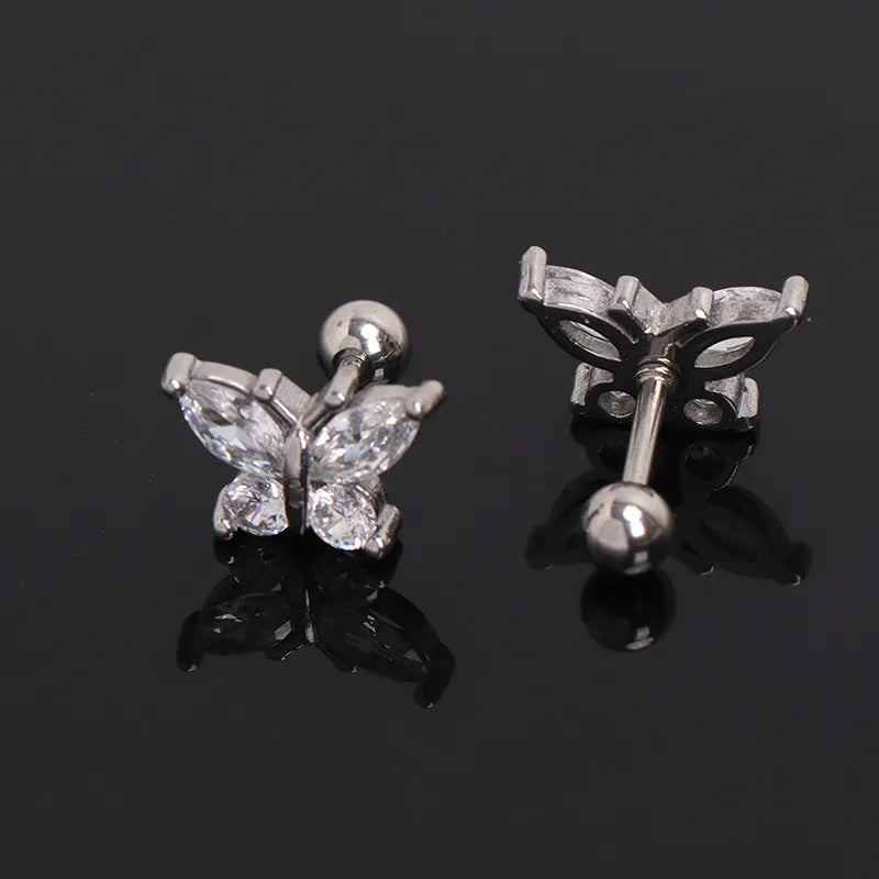 Butterfly Knot Gold Stainless Steel Stud Earrings