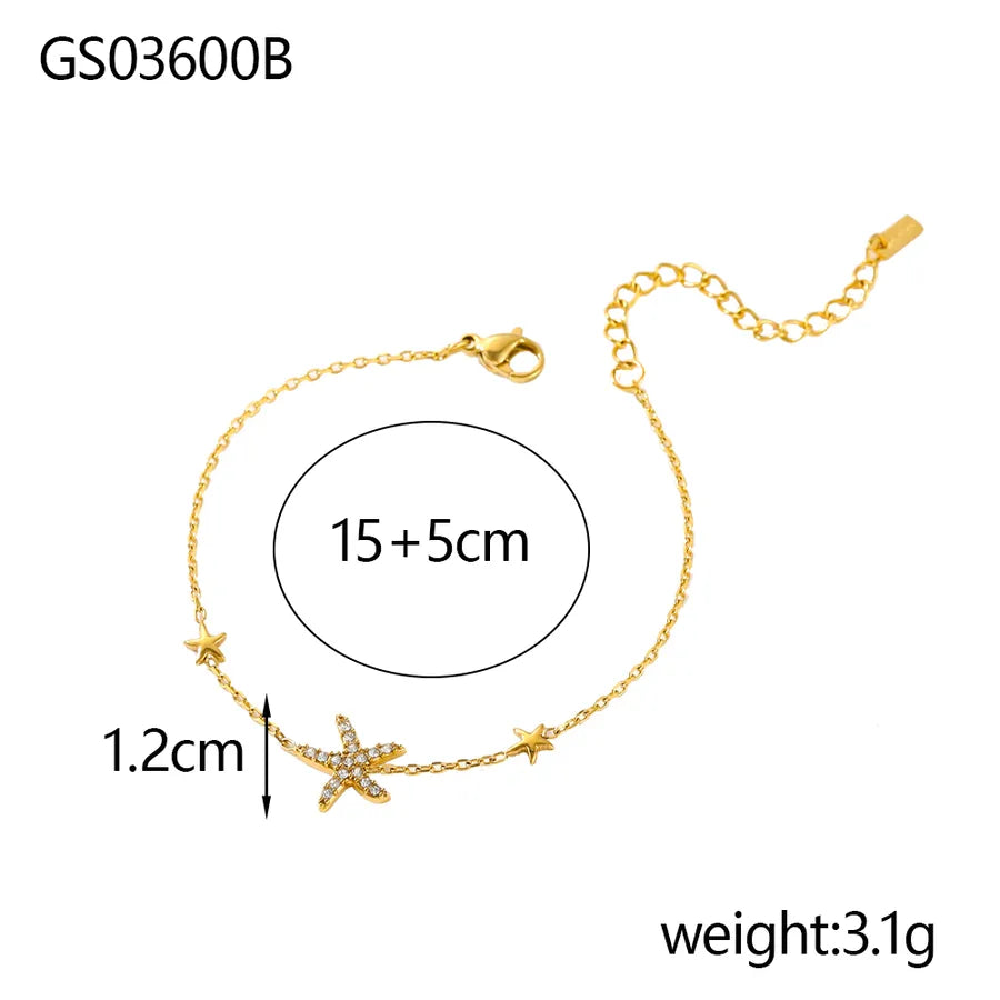 Elegant Gold Plated Titanium Steel Necklace GS03600B