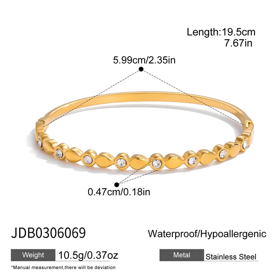 18K Gold Stainless Steel Diamond Bracelet JDB0306069