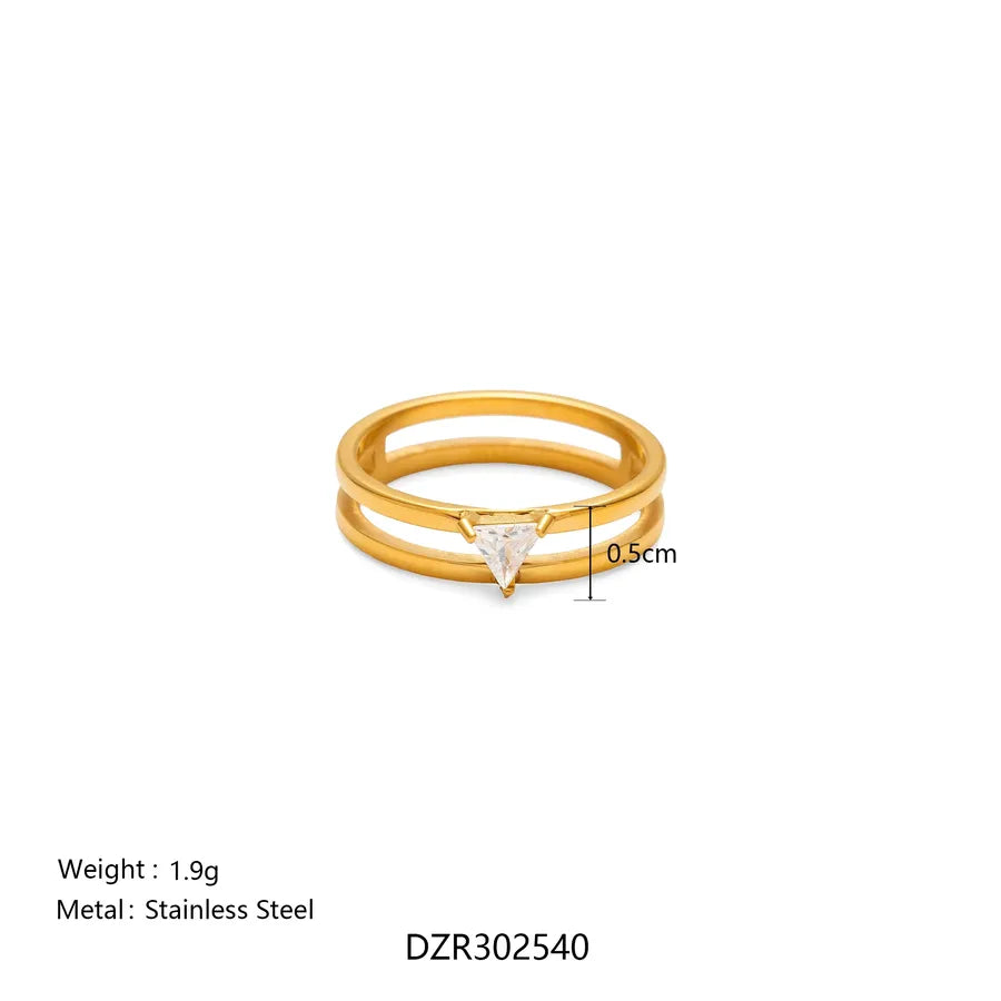 Boho 18K Gold Plated Wave Ring for Women 5773101