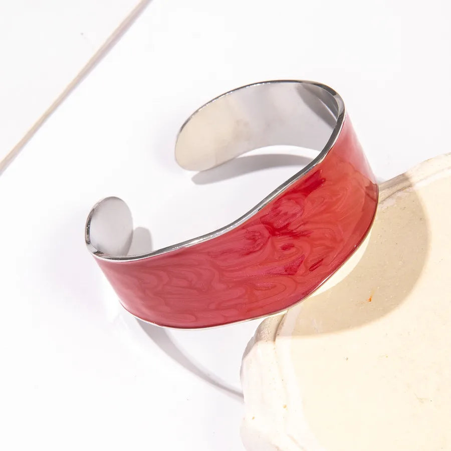 Unisex Titanium Steel Wide Cuff Bracelet WSZ067-5 Adjustable Opening