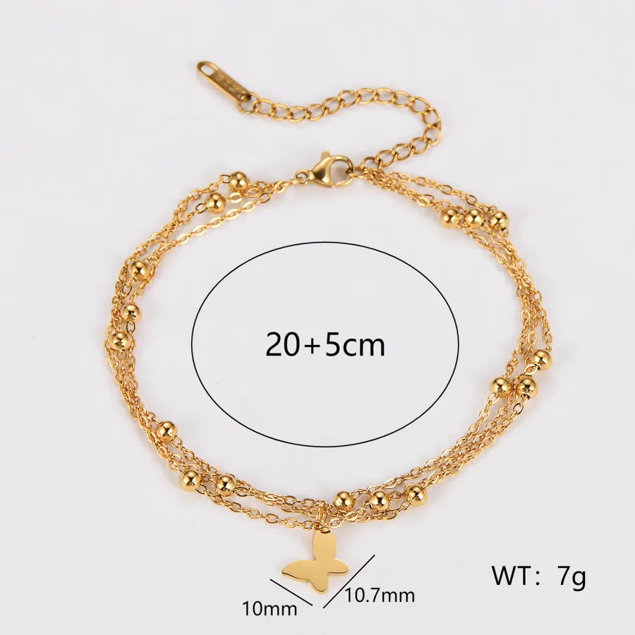 18K Gold Butterfly Stainless Steel Bracelet