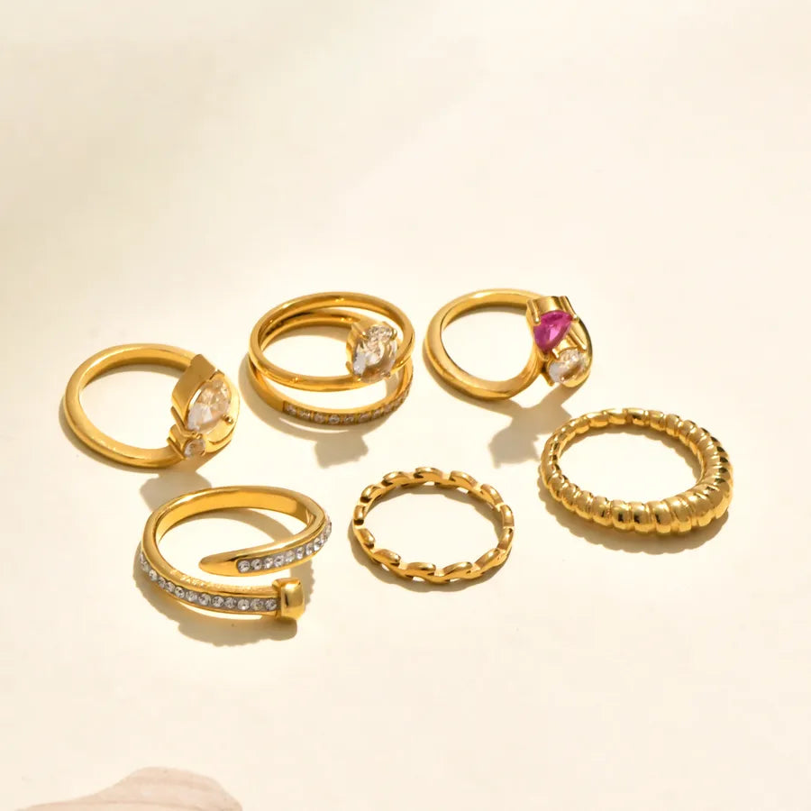 Gold Plated Zircon Leaf Open Ring