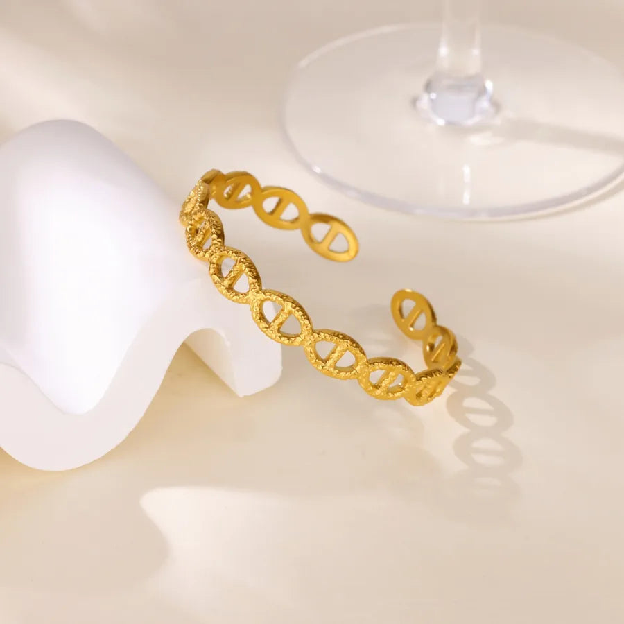 18K Gold Plated Cross & Bear Charm Bracelet