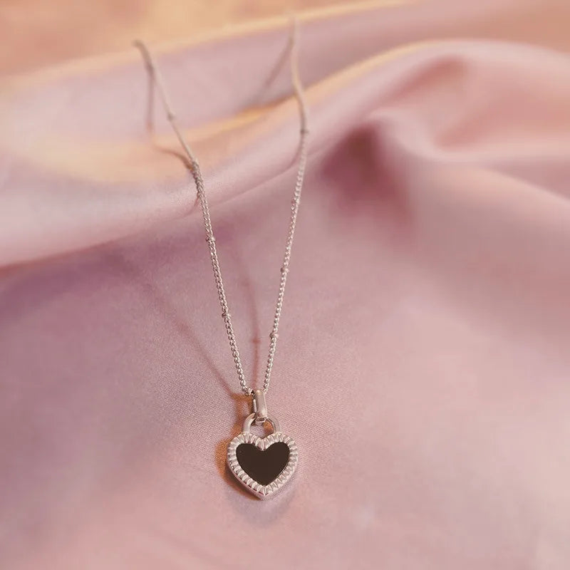 Titanium Steel Heart Pendant Necklace