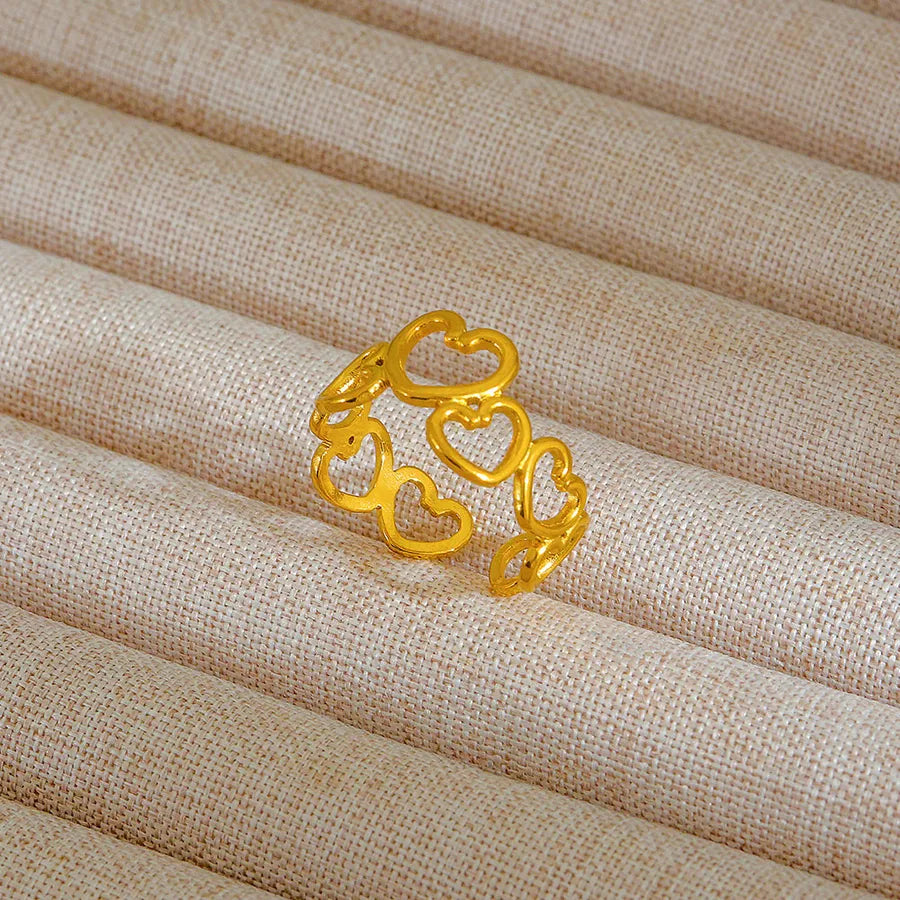 Adjustable 18K Gold Stainless Steel Ring 11