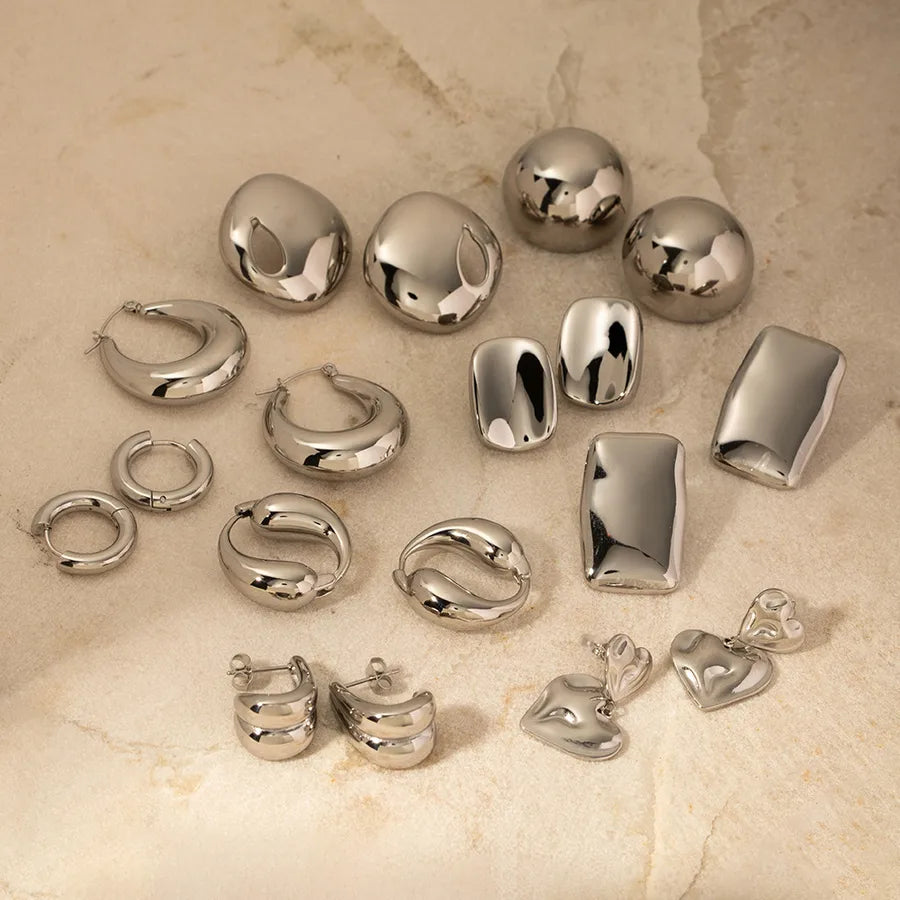 Stainless Steel Geometric Hoop Earrings