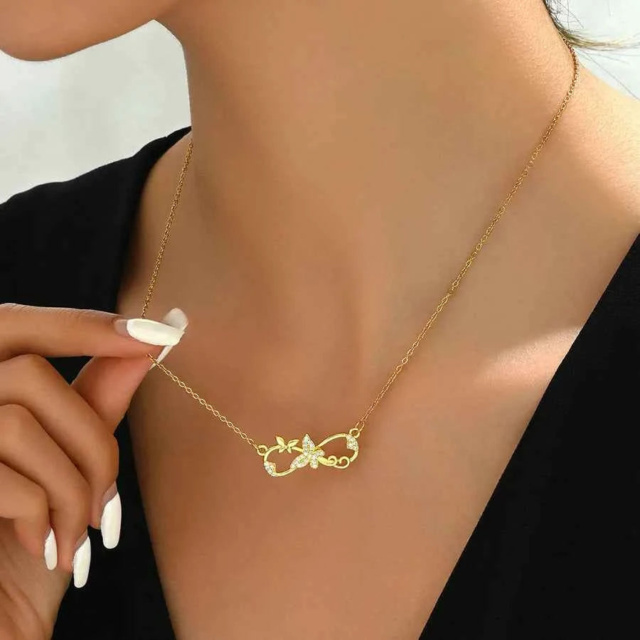18K Gold Butterfly Pendant Necklace