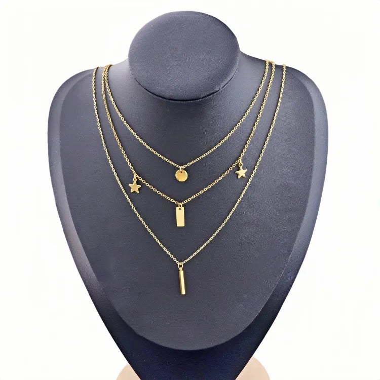 Gold Plated Stainless Steel Pendant Necklace