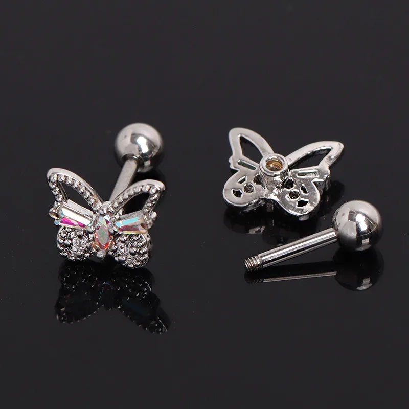 Gold Butterfly Knot Stainless Steel Earrings