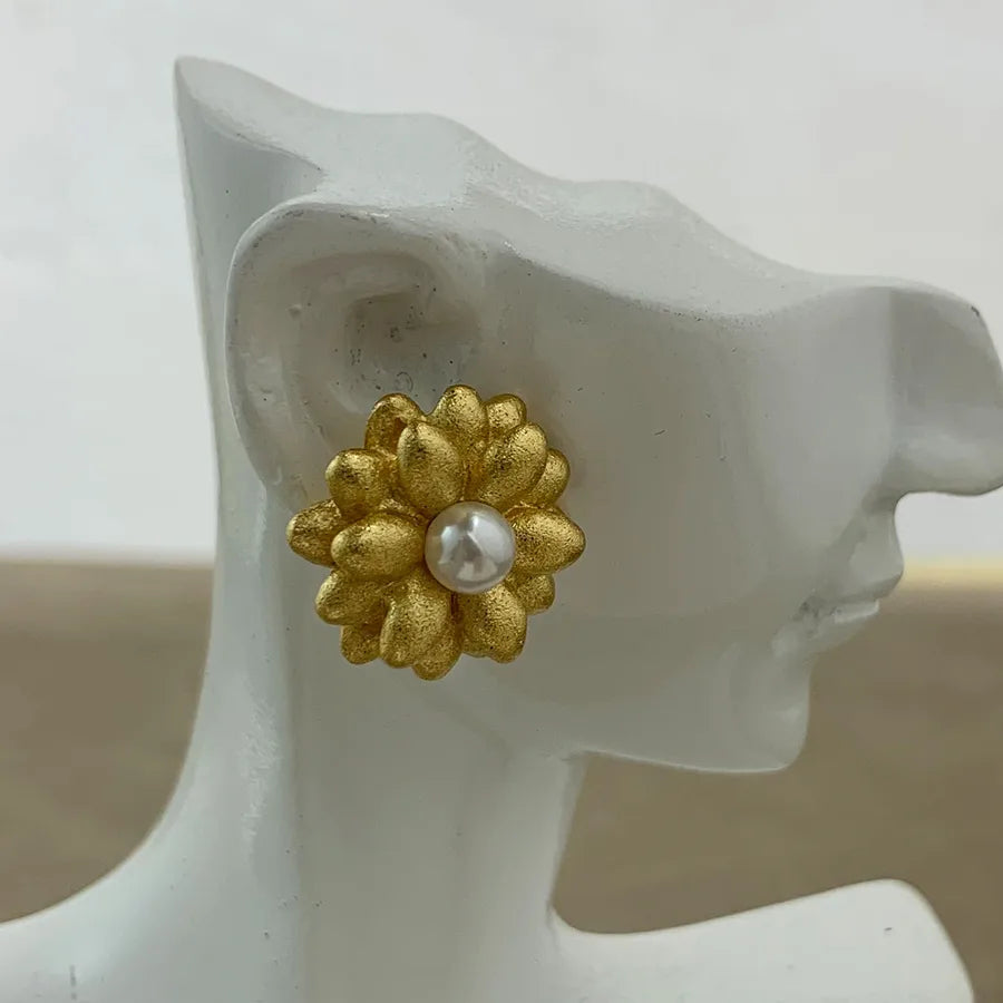 18K Gold Plated Butterfly & Flower Stud Earrings
