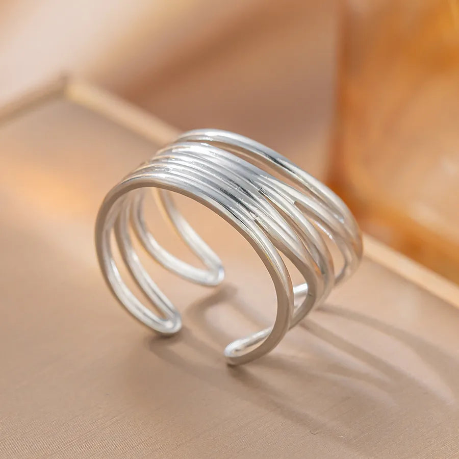 Adjustable Titanium Steel Fashion Ring K86 Steel Color Ring Open