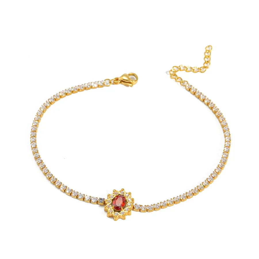 Gold Plated Stainless Steel Zircon Women's Bracelet