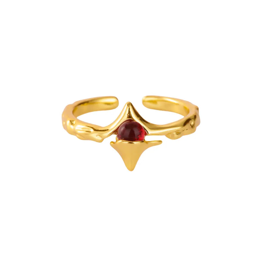 Gold Plated Geometric Zircon Open Ring