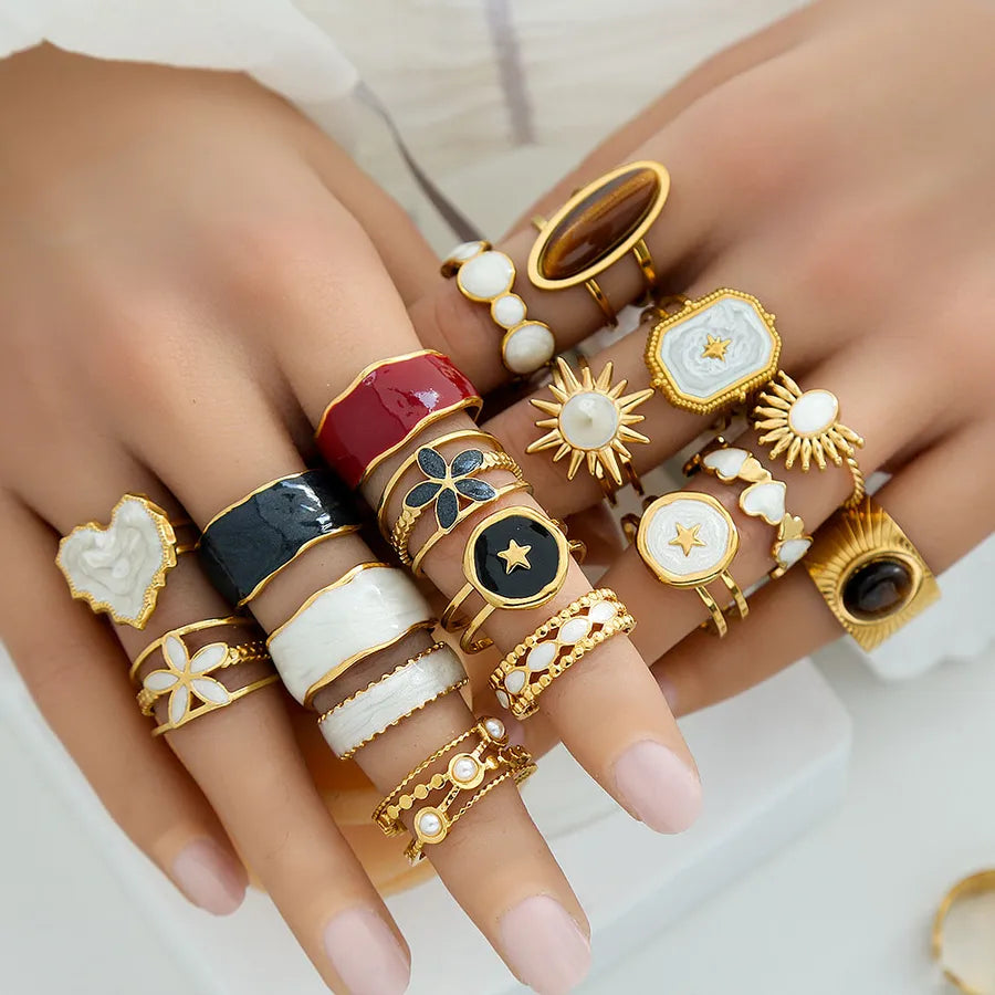 French Vintage Open Ring in Gold Stainless Steel