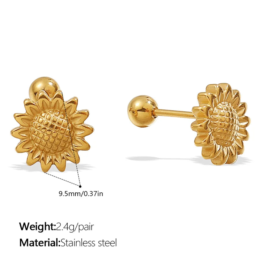 Gold Plated Stainless Steel Bear Earrings EH1201G Piercing Earrings