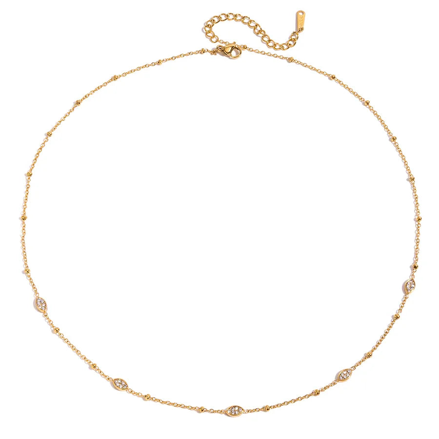 18K Gold PVD Oval Stainless Steel Necklace