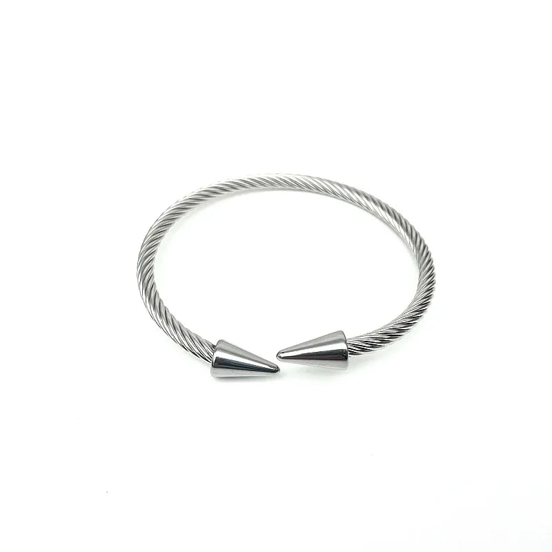 Retro Geometric Stainless Steel Wrap Bracelet
