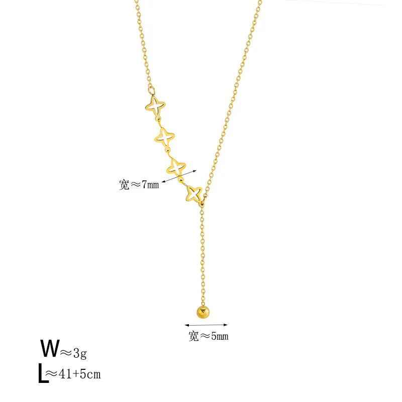 18K Gold Hollow Star Necklace for Women