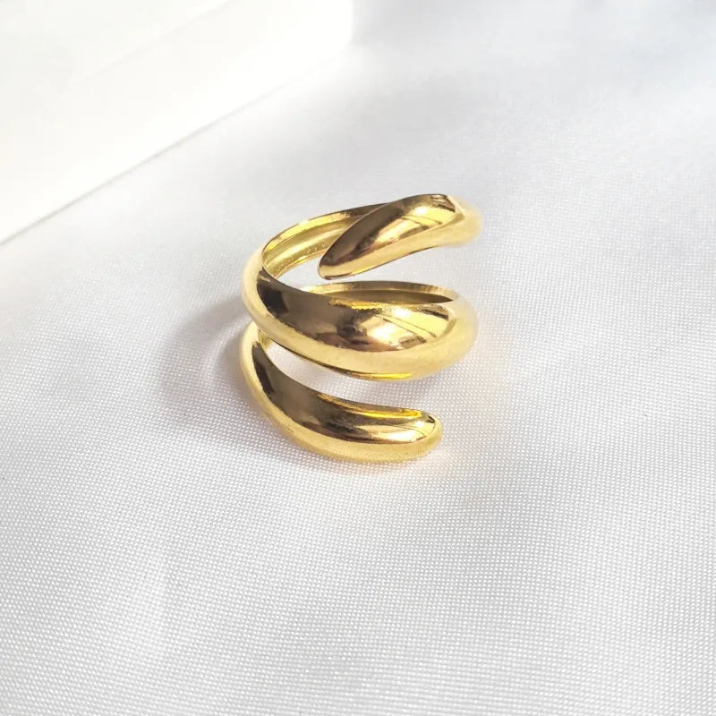 18K Gold Snake Open Ring – Stainless Steel Style 1
