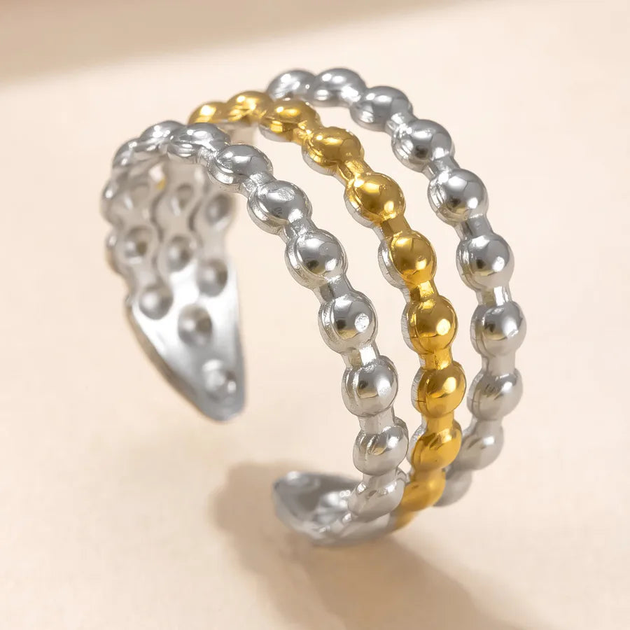 Geometric Gold-Plated Titanium Steel Ring