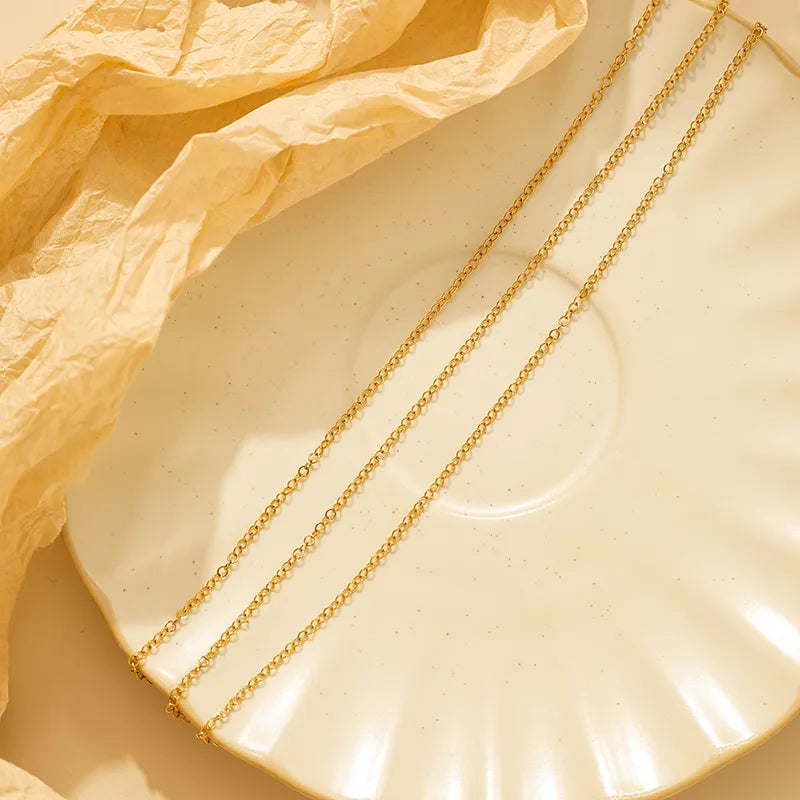 Gold Stainless Steel Unisex Chain Necklace