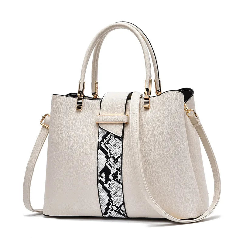 Large Capacity PU Leather Crossbody Handbag White