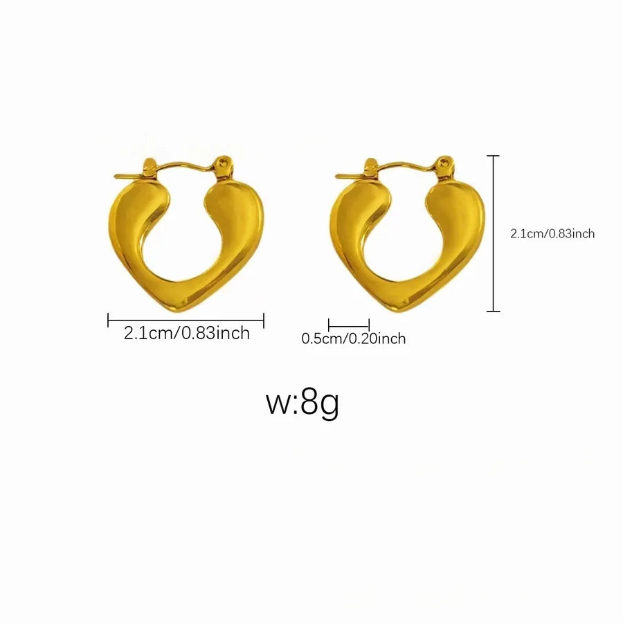 Elegant Gold Titanium Steel Hoop Earrings