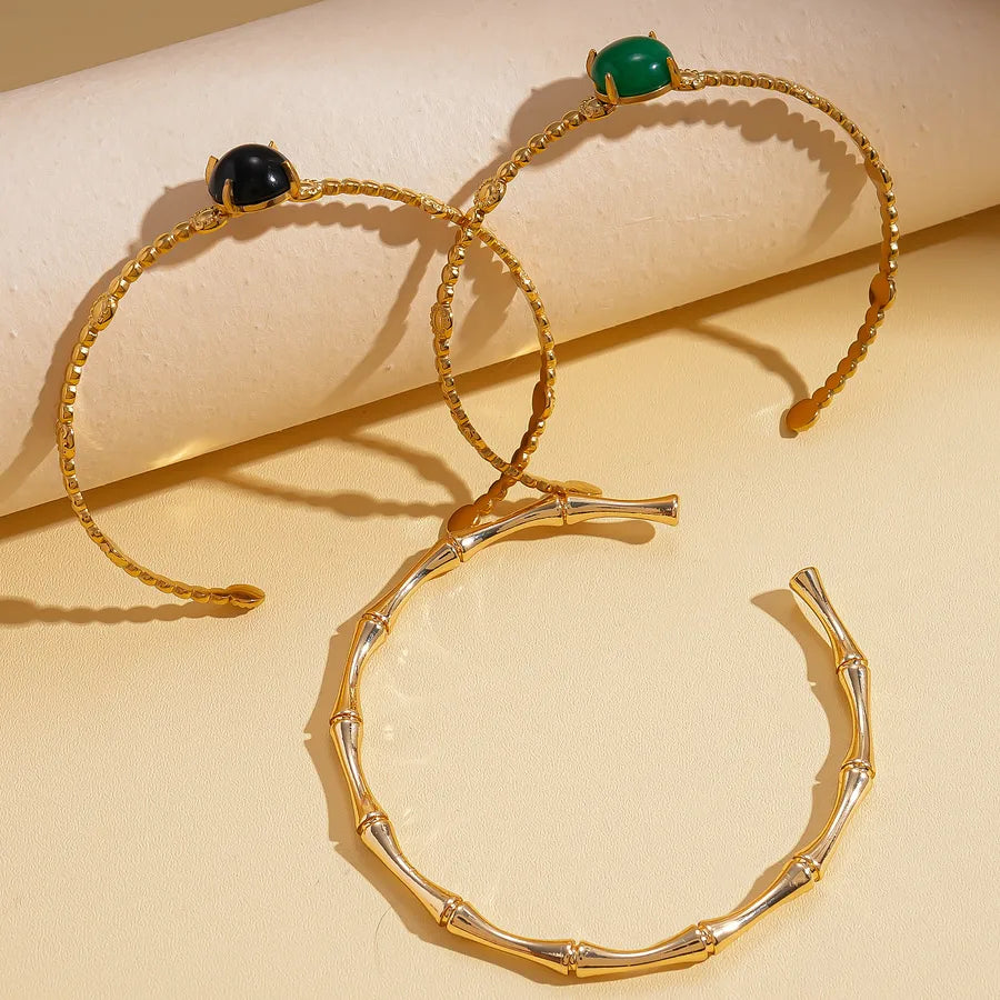 Elegant Geometric Open Bangle Bracelet