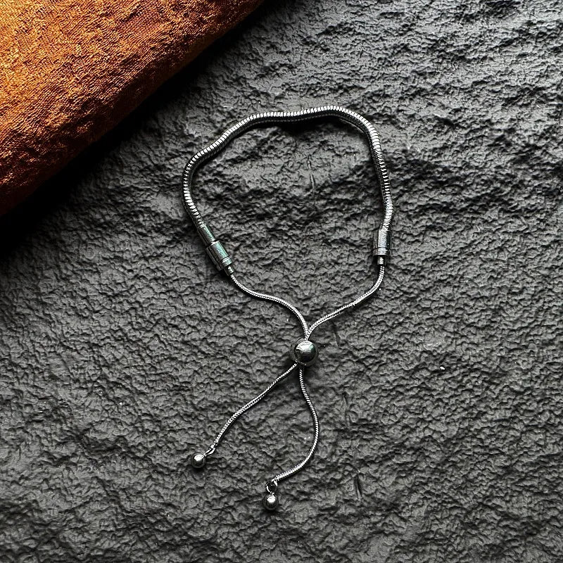 Adjustable Stainless Steel Snake Chain Bracelet Steel (can Be Twisted Open)