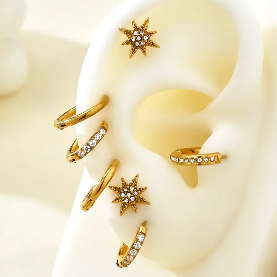 18K Gold Plated Stainless Steel Zircon Earrings