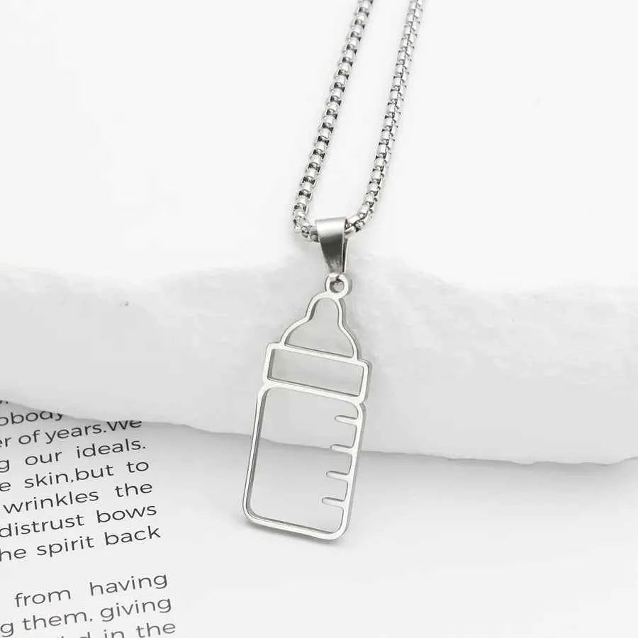 Cute Stainless Steel Milk Bottle Necklace