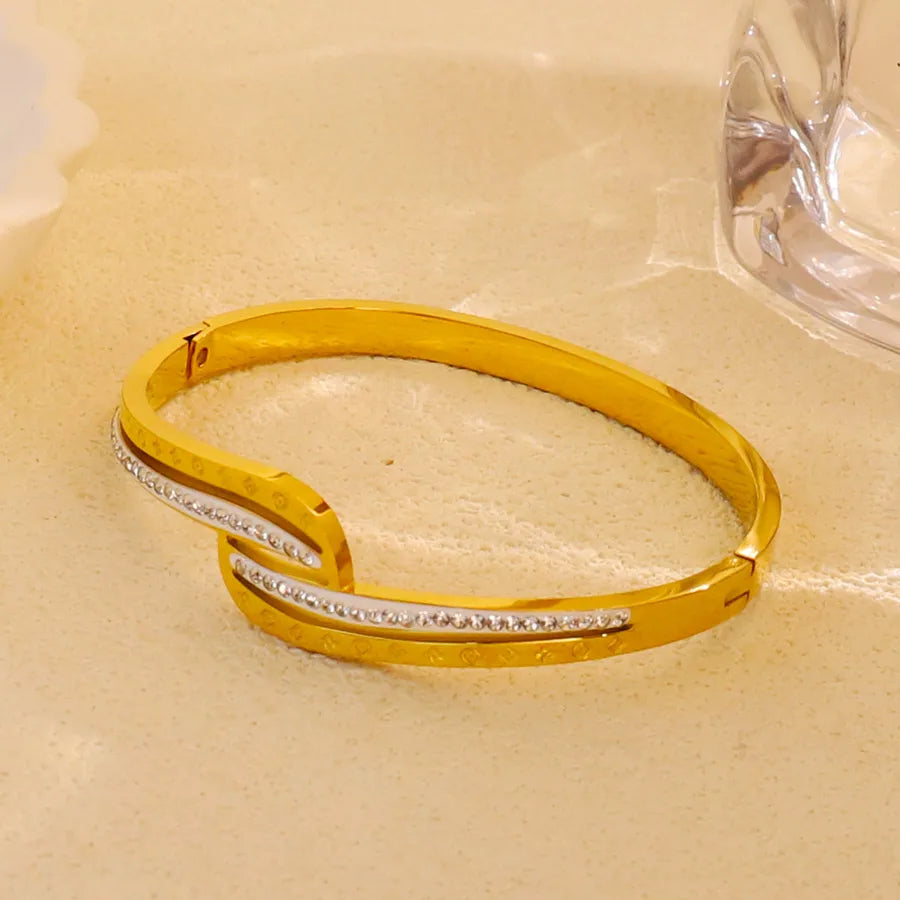 18K Gold Plated Star & Snake Stainless Steel Bracelet Average Size Gold Style 21