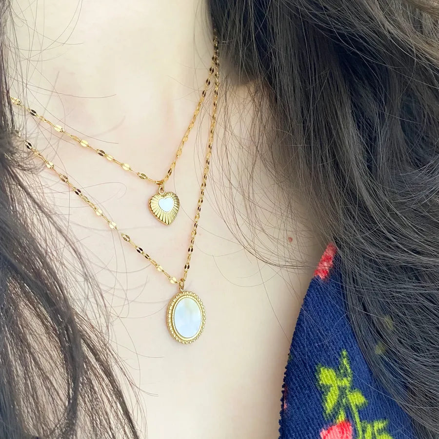 18K Gold Plated Heart & Pentagram Necklace